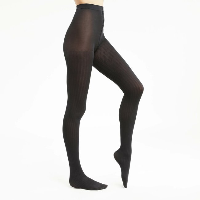 52 Denier Flat Ribbed Tights black DIM