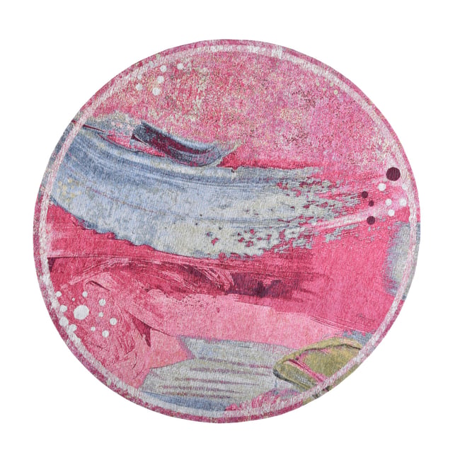Tapis de salon moderne - COSIMA Couleur rose multi <span itemprop=