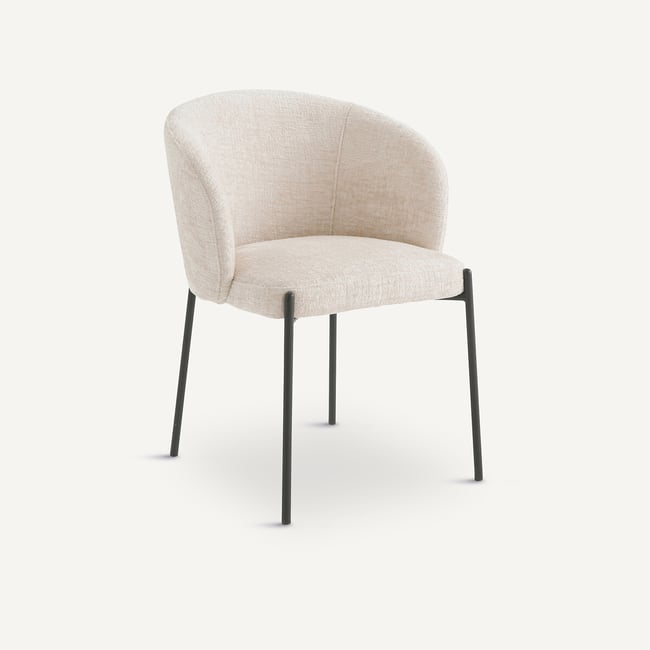 Fauteuil de table velours chenille, Kinna - AM.PM