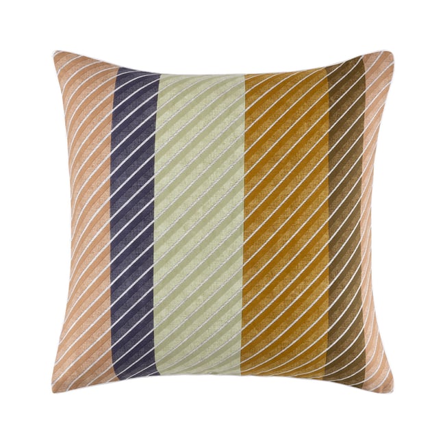 Taie d'oreiller en satin de coton lavé multicouleurs, SPENCER multicolore <span itemprop=