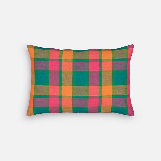 Capa de almofada 60x40 cm, algodão, Ivani rosa/verde <span itemprop=