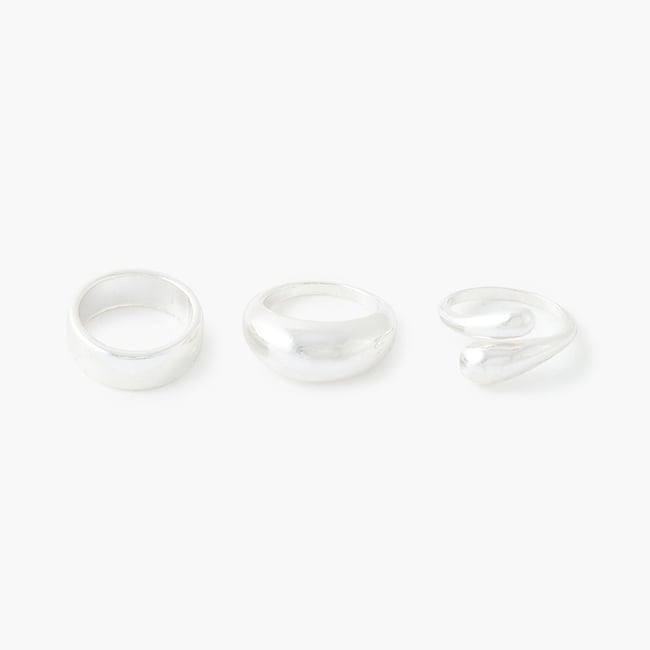 Set de 3 bagues argentées v019844 <span itemprop=