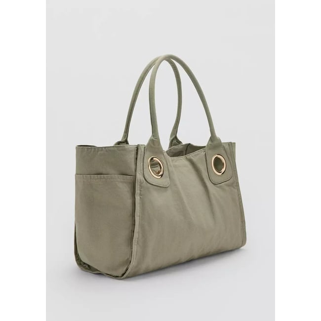 Sac en toile à œillets vert d´eau <span itemprop=