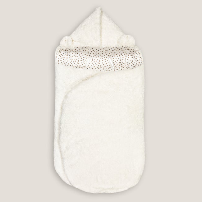Nid d'ange en tissu duveteux ecru <span itemprop=