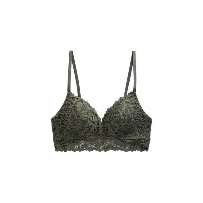 Soutien-gorge en dentelle ultra confort vert <span itemprop=