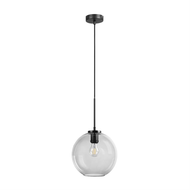 Suspension en Verre et Métal D25 LOOP Couleur noir <span itemprop=