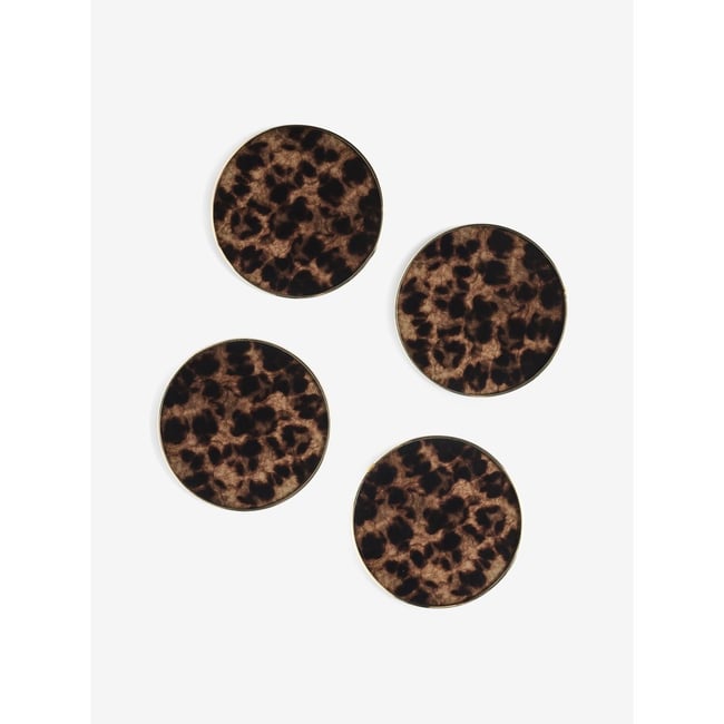 Dessous de verre écaille tortue, lot 4 Couleur marron <span itemprop=