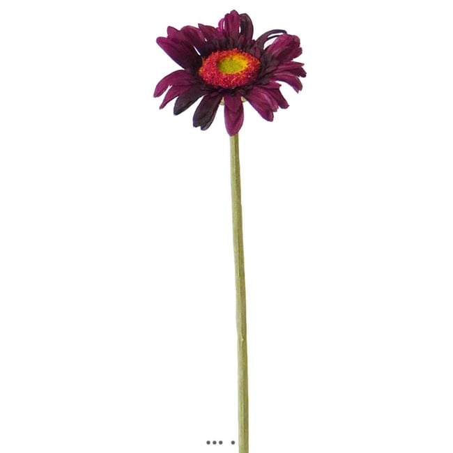 Gerbera artificiel H 48 cm D 8 cm superbe Couleur aubergine <span itemprop=