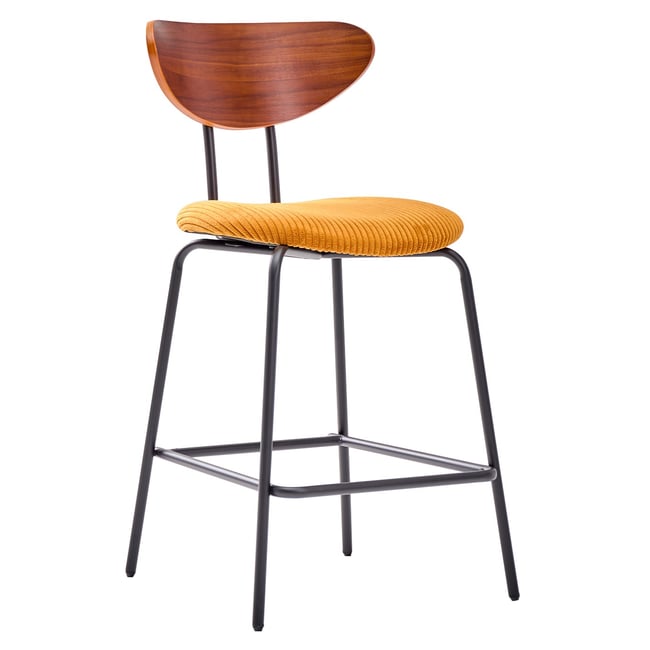Lot de 2 tabourets de bar en métal et bois, NIBE Couleur jaune <span itemprop=