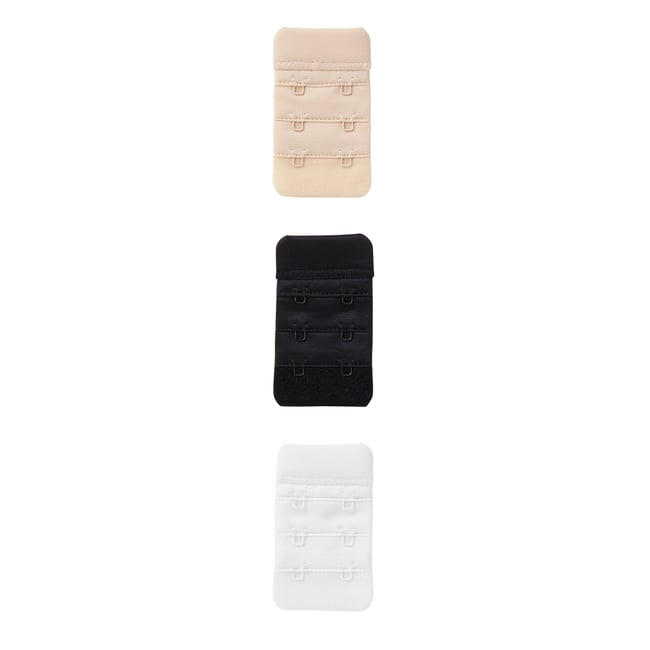3 Prolongateurs De Soutien-gorge D'allaitement blanc + beige + noir <span itemprop=