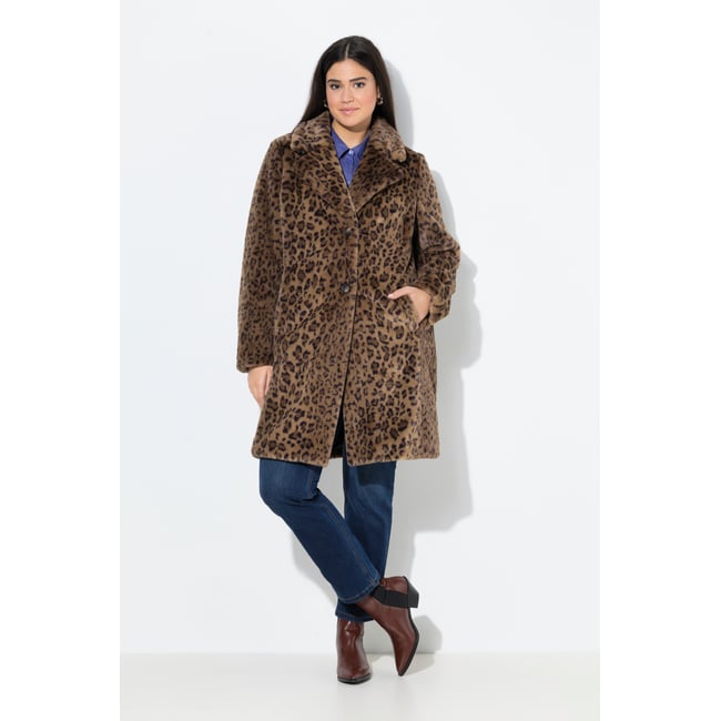 Manteau en polaire bouclée avec col à revers ruskea <span itemprop=