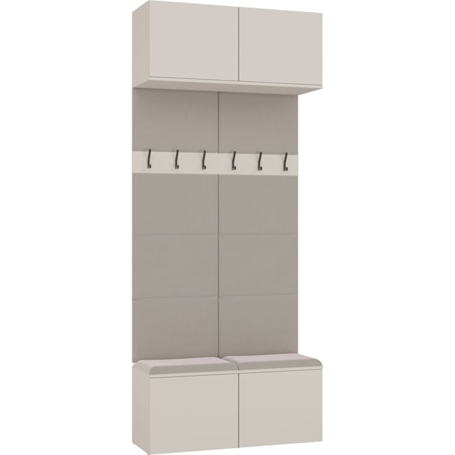 Garderobe d'entrée en bois collection HAGA Couleur cachemire et beige <span itemprop=