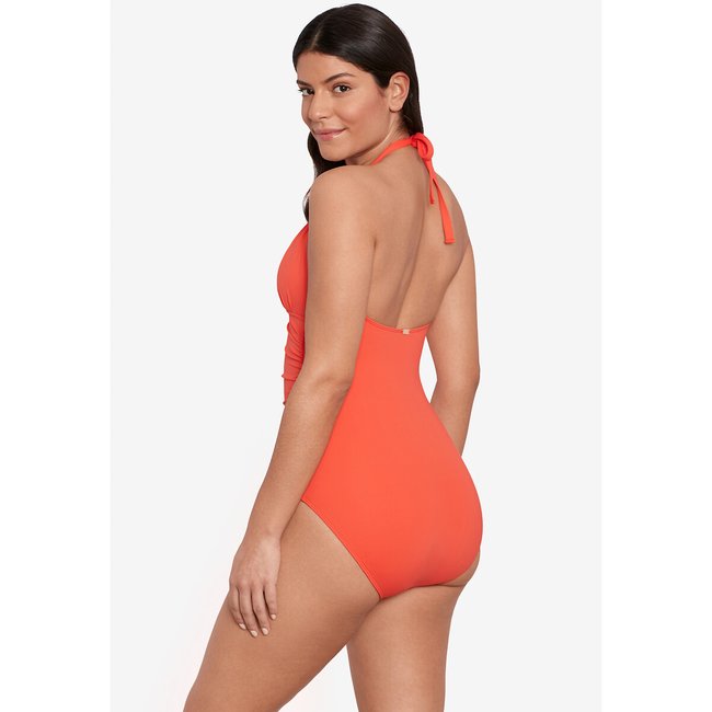 Maillot de bain 1 piece beach club solids Lauren Ralph Lauren orange La Redoute