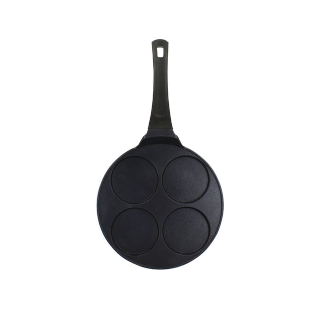 Poêle à pancakes 26cm avec 4 trous noir <span itemprop=