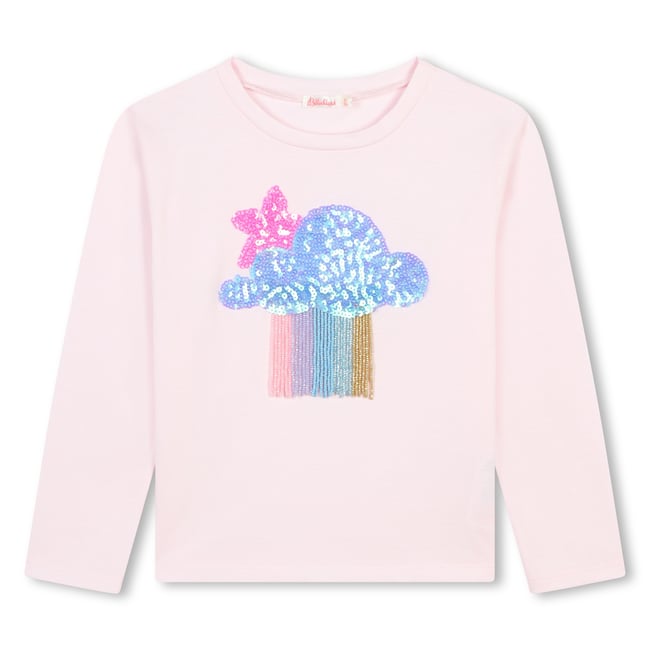 T-shirt manches longues coton baby pink <span itemprop=