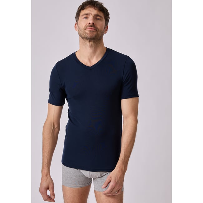 T-shirt col V manches courtes fine côte Thermolactyl Sensitive - DAMART