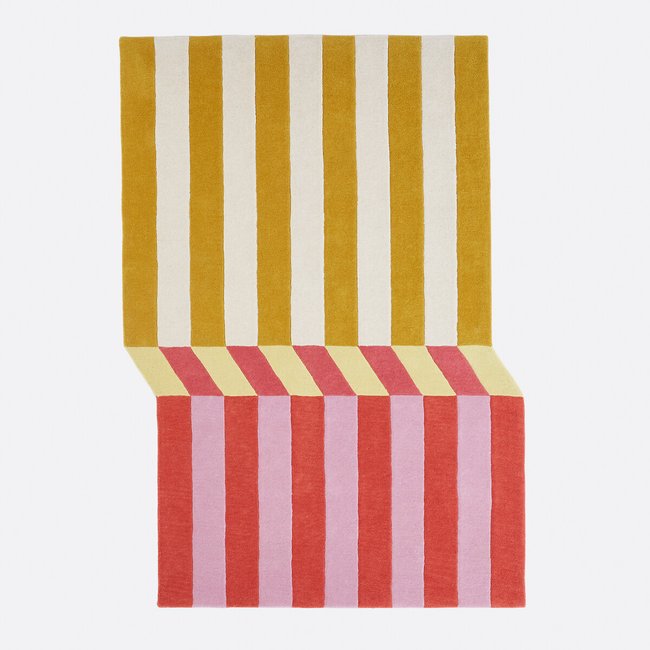 Tapis 100% laine, Rohana Couleur jaune/rouge <span itemprop=