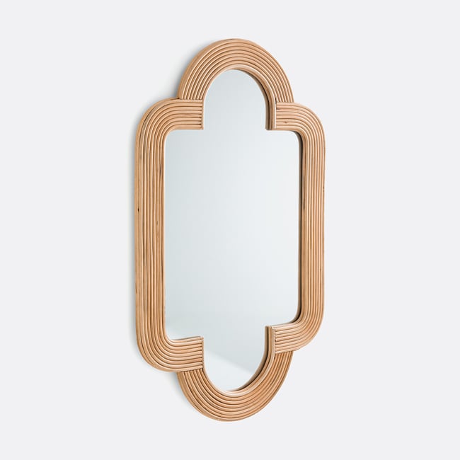 Miroir en rotin 120x73 cm, Rivia Couleur naturel <span itemprop=