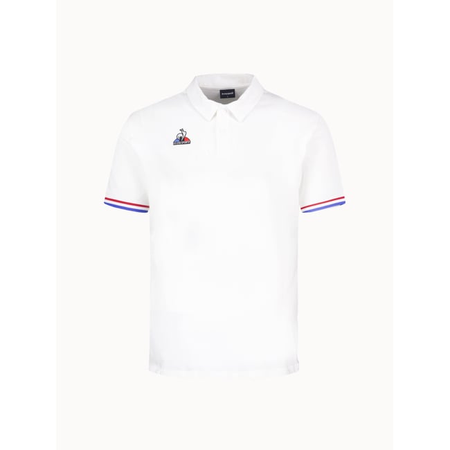 Polo avec détails tricolores Teamsport new optical white <span itemprop=