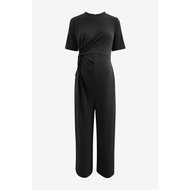 Combi-pantalon côtelé avec nœud sur le côté noir <span itemprop=