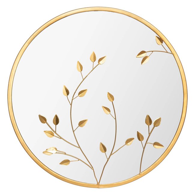 Miroir FEUILLE Couleur doré <span itemprop=