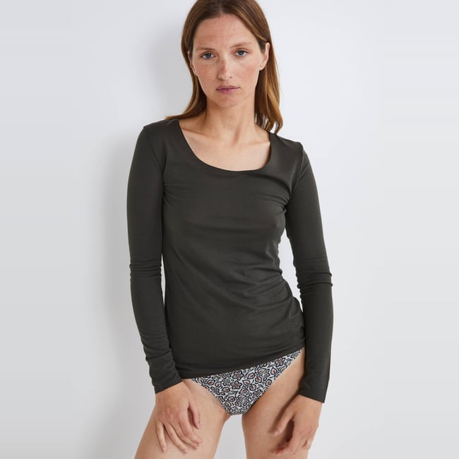 T-shirt manches longues finitions invisibles commando <span itemprop=