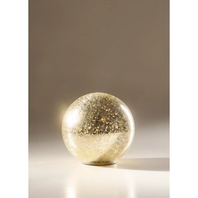 Petite boule lumineuse en verre Couleur or <span itemprop=