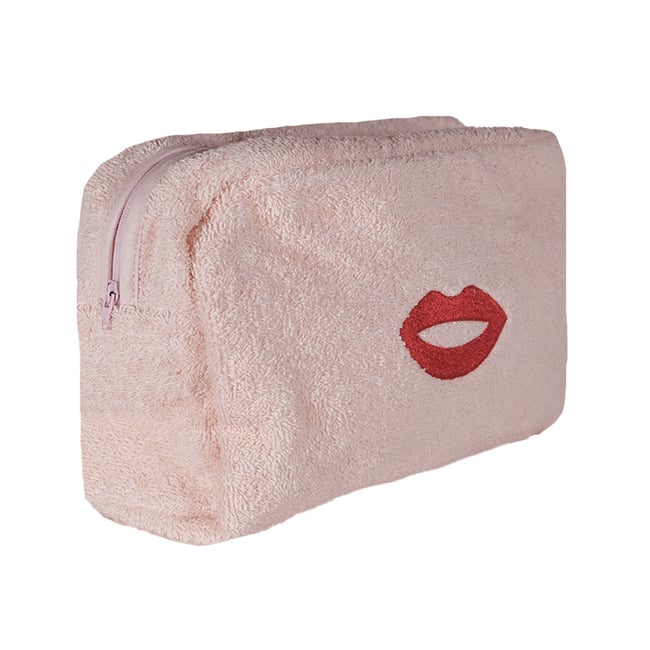 Trousse de toilette brodée MADAME pétale <span itemprop=