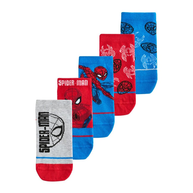 Chaussettes de sport en coton, 5 paires spiderman <span itemprop=