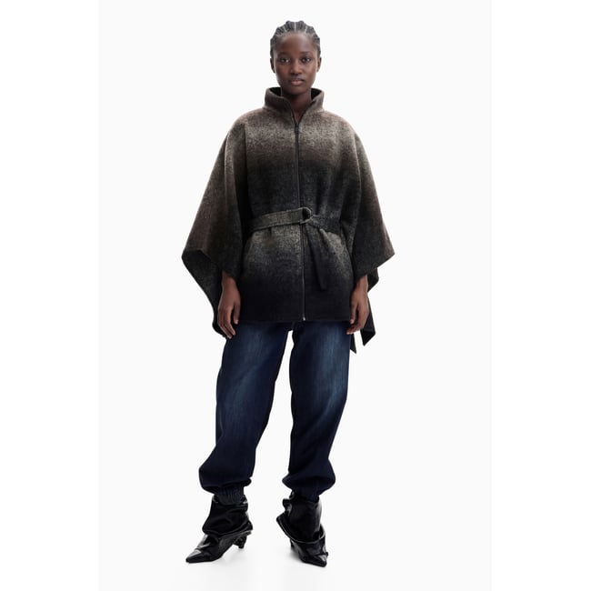 Poncho Ceinture multicolore <span itemprop=