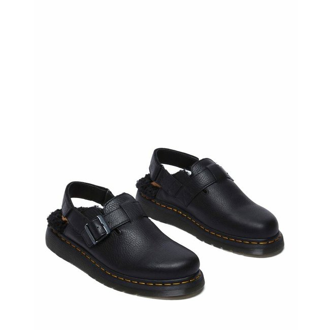 Mules fourrées Jorge II FL en cuir ambassador noir <span itemprop=