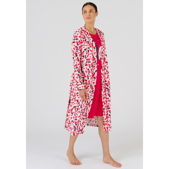 Robe de chambre pur coton peigné blanc ecru imp. <span itemprop=
