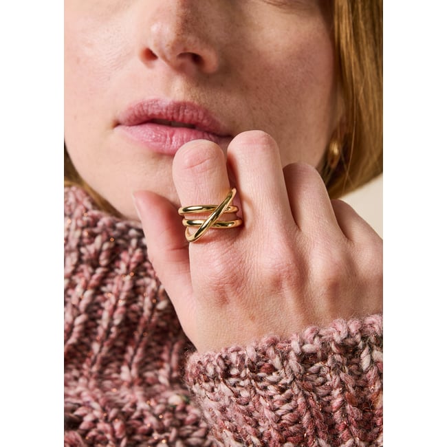 Bague multianneau light gold <span itemprop=