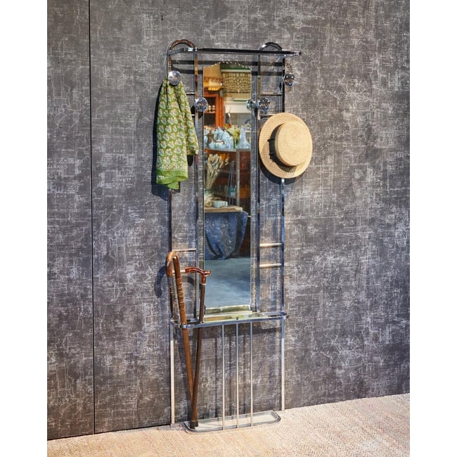 Porte-manteau de train Art déco Charlie N°434 - Bon état Couleur miroir <span itemprop=