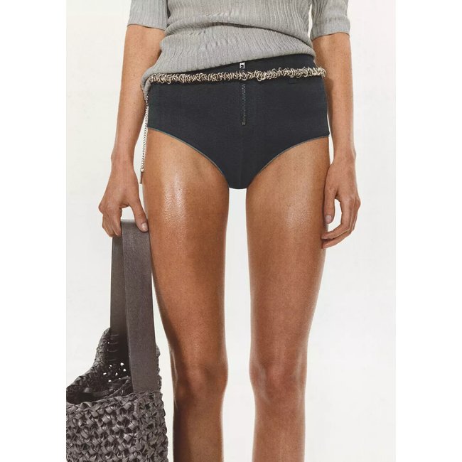 Mini-short en maille avec finitions contrastantes bleu foncé <span itemprop=