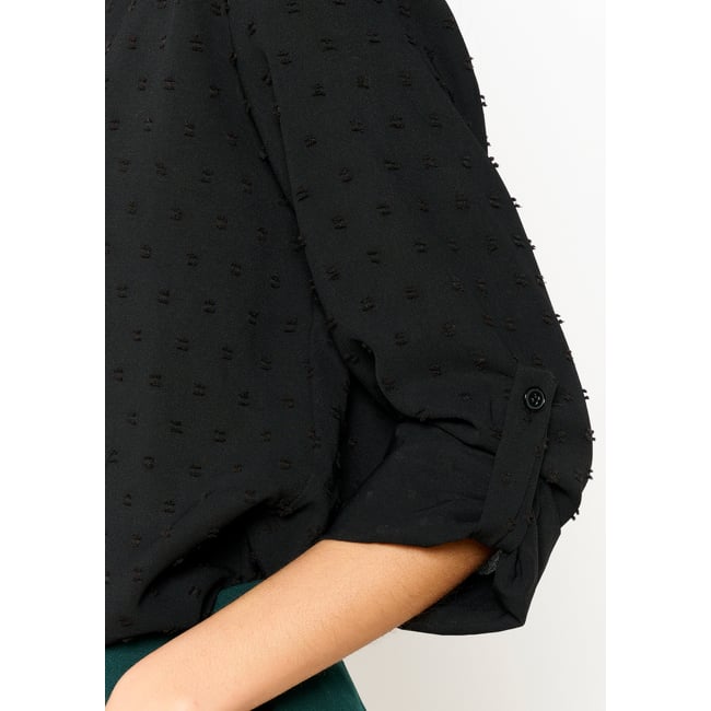 Chemise à plumetis noir <span itemprop=
