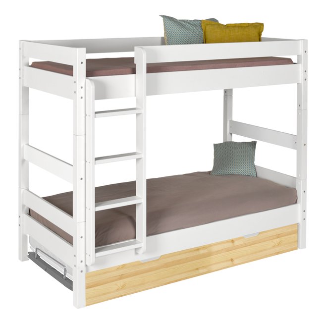 Lit superposé avec sommier gigogne Bois massif  AARON - AKITEN RETAIL
