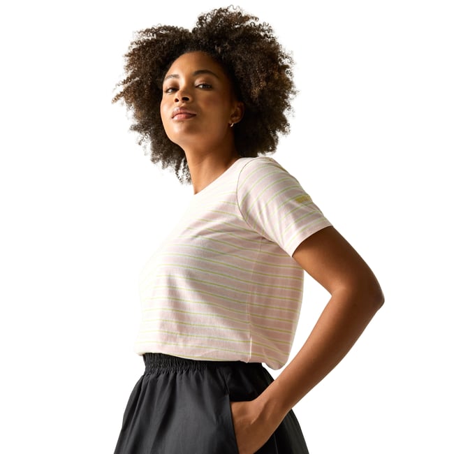 T-shirt manches courtes motif/style à rayures BAYLETTA rose pâle à rayures <span itemprop=