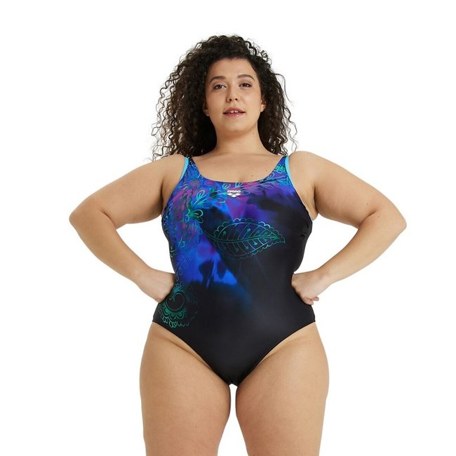 U Back Placement Plus Recycled Pool Swimsuit, black/blue, ARENA