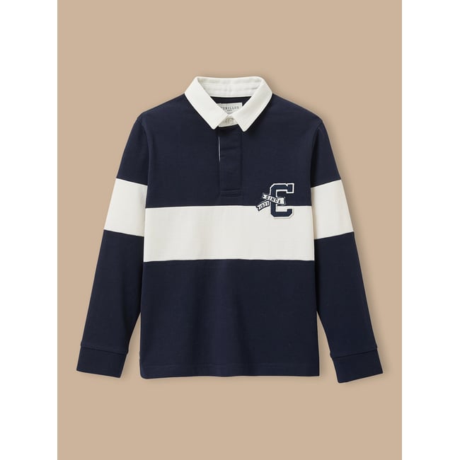 Polo rugby Colorblock marine <span itemprop=