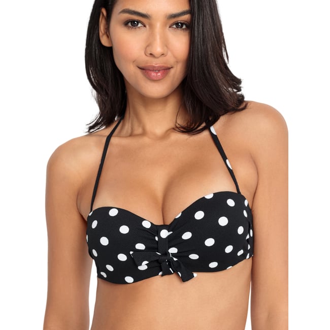 Haut maillot de bain bandeau armaturé préformé Powder noir <span itemprop=