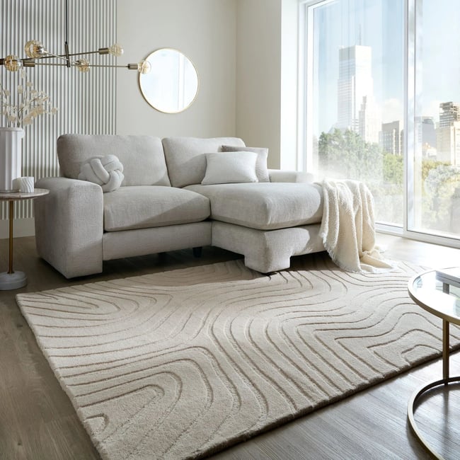 Tapis en laine MESMERISE Couleur beige <span itemprop=