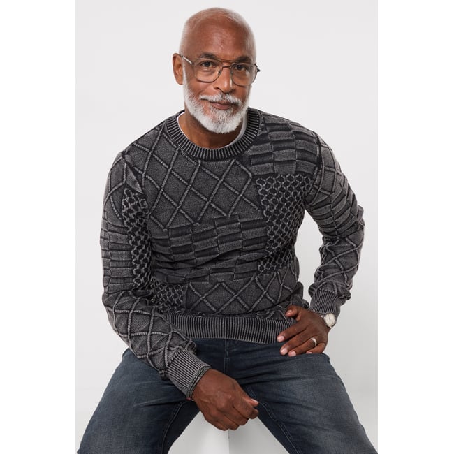 Pull Col Rond Délavé gris <span itemprop=
