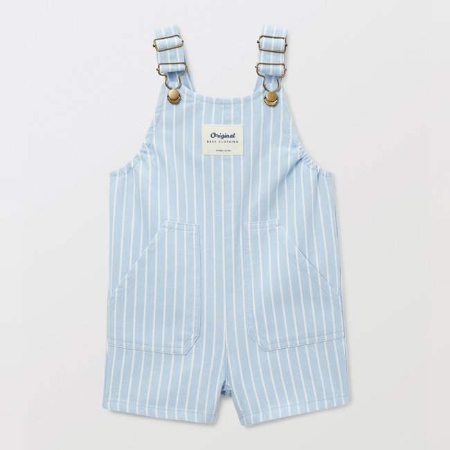 Salopette courte rayée en coton serenite <span itemprop=