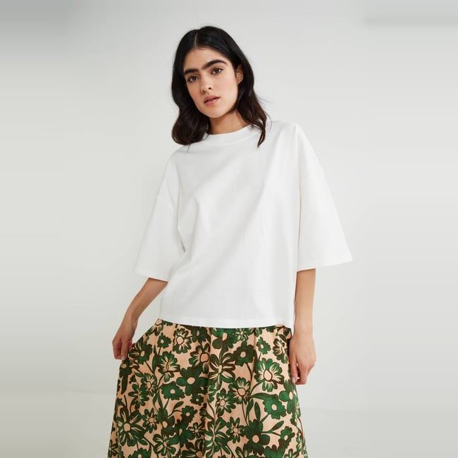 T-shirt manches courtes uni en coton BIO GOTS - MONOPRIX