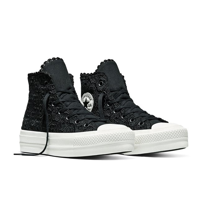 Baskets CHUCK TAYLOR ALL STAR LIFT HI CROCHET noir <span itemprop=