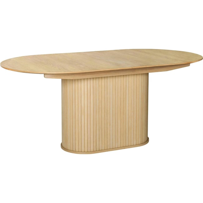 Table extensible ovale à lamelles piètement rainur - RECOLLECTION