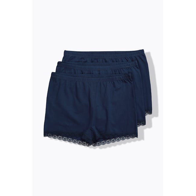 Shorties en lot de 3, liseré en dentelle - ULLA POPKEN