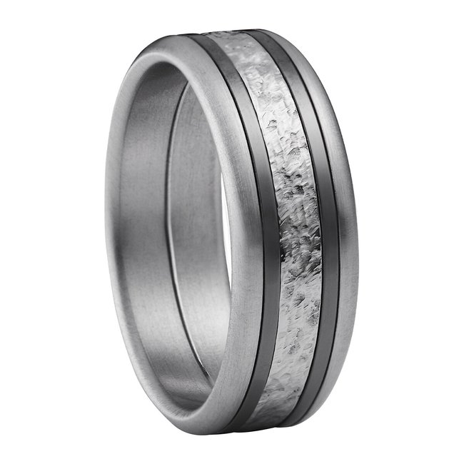 NJORD Bague en acier bicolore