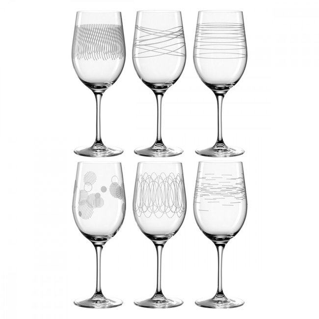 Lot de 6 verres à vin gravés 430ml Couleur transparent <span itemprop=